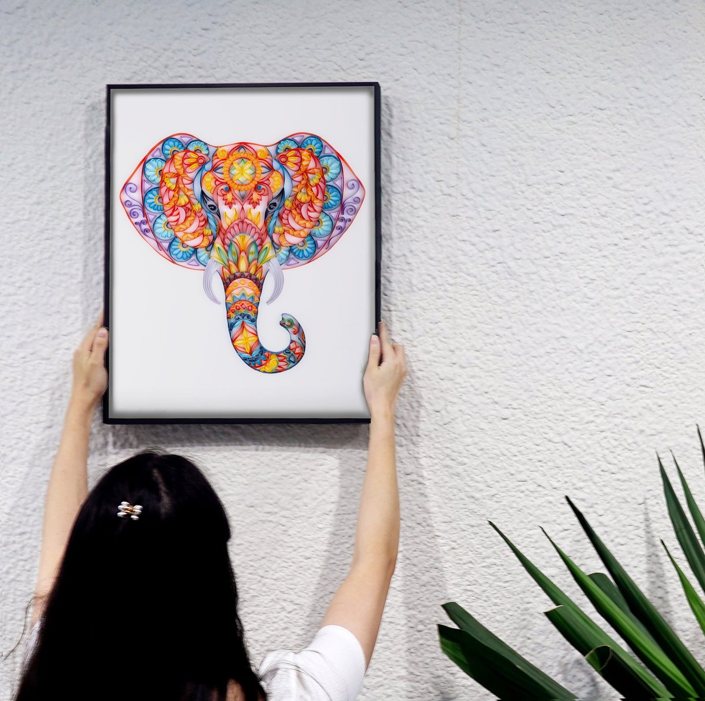 Kit de pintura de filigrana de papel - Elefante mágico ( 16*20 inch )