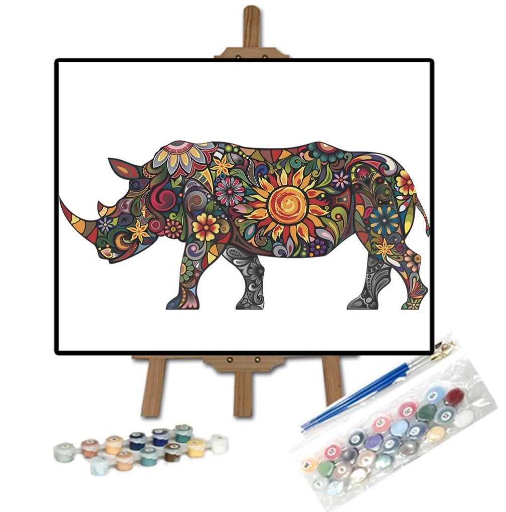 Pintar con números Rinoceronte