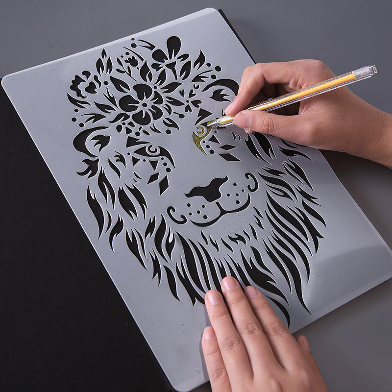 Plantilla creativa animal tema encaje regla personalizada pintura scratch