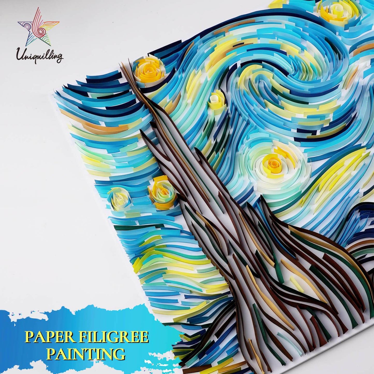 Kit de pintura de filigrana de papel - La noche estrellada( 16*20inch )