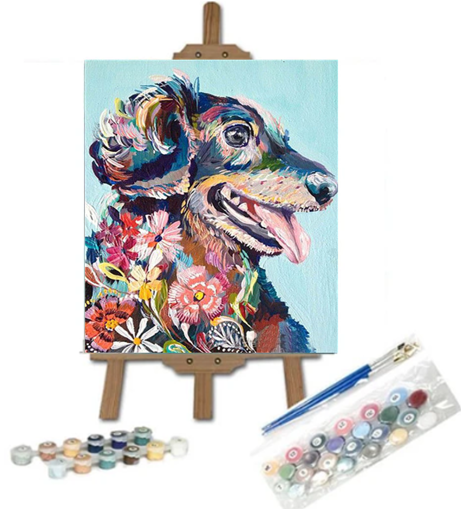 Retrato colorido del perro