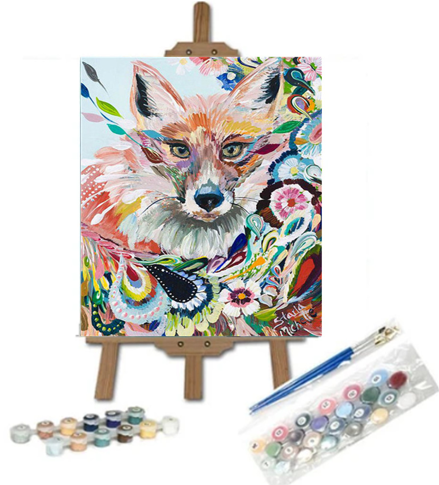 Retrato colorido del  zorro