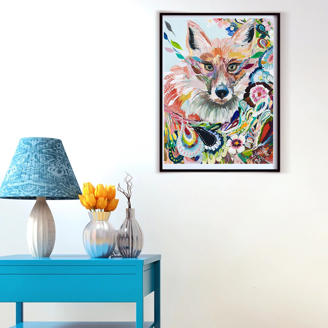 Retrato colorido del  zorro