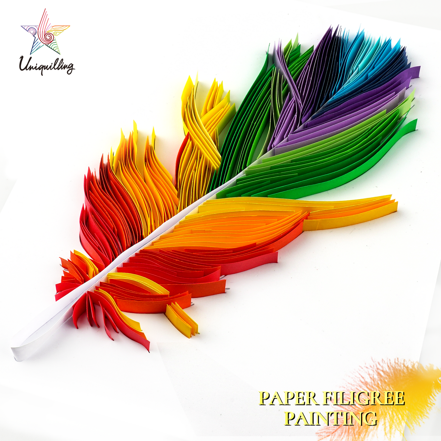Kit de pintura de filigrana de papel - Pluma de colores ( 8*10 inch )