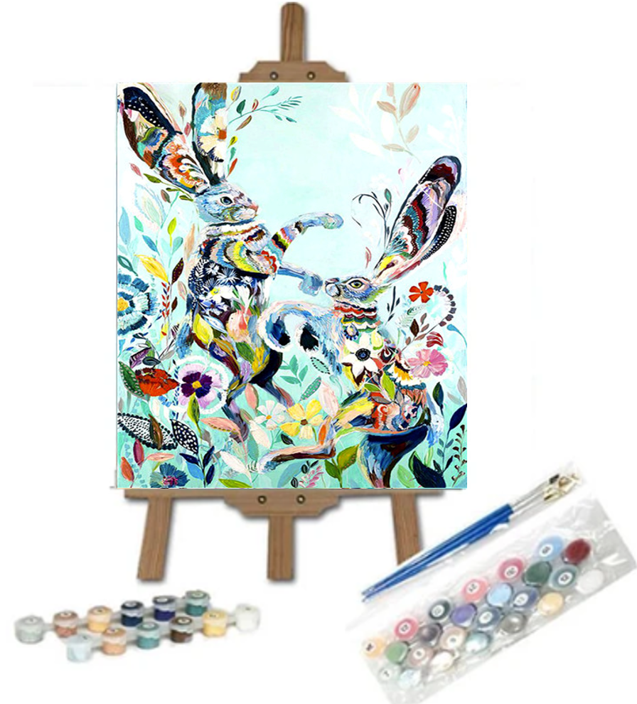 Retrato colorido del conejo