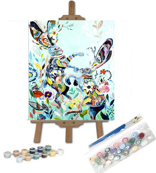 Retrato colorido del conejo