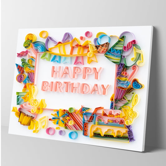 Kit de pintura de filigrana de papel - Feliz cumpleaños ( 8*10 inch )