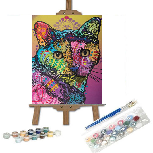Gato colorido abstracto