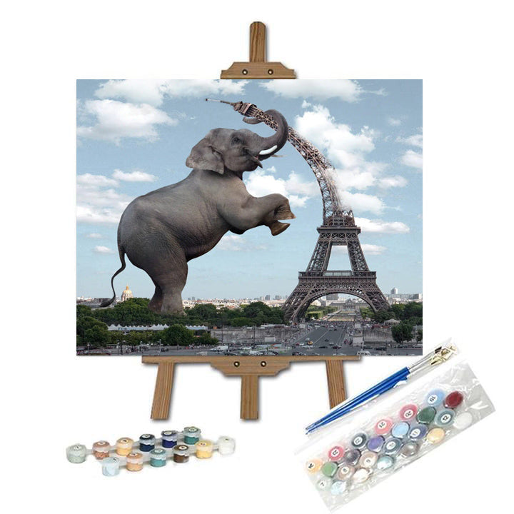 Elefante y Torre Eiffel