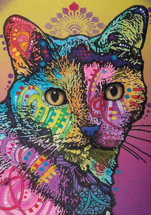 Gato colorido abstracto
