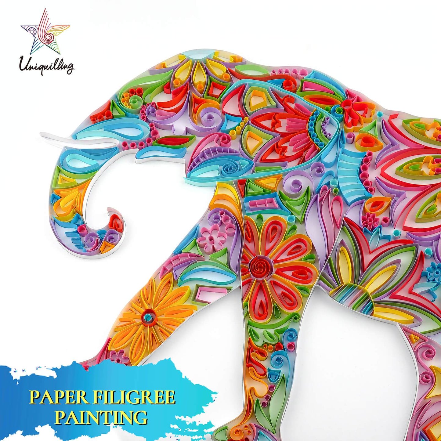 Kit de pintura de filigrana de papel - Elefante  ( 16*20inch )