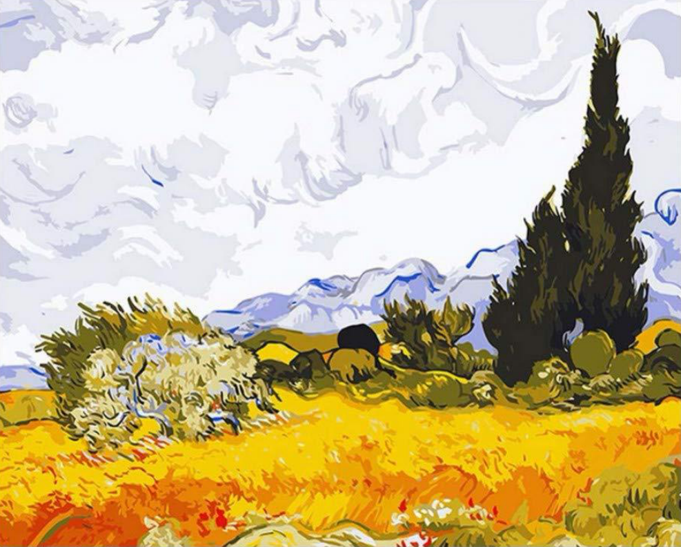 El artístico campo de trigo dorado de Van Gogh