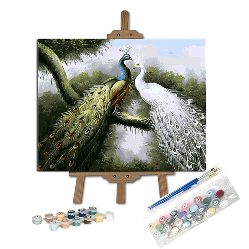 Pintar con numeros Amantes del pavo real