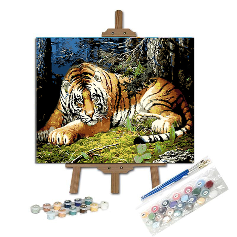 Pintar con numeros El tigre te está mirando