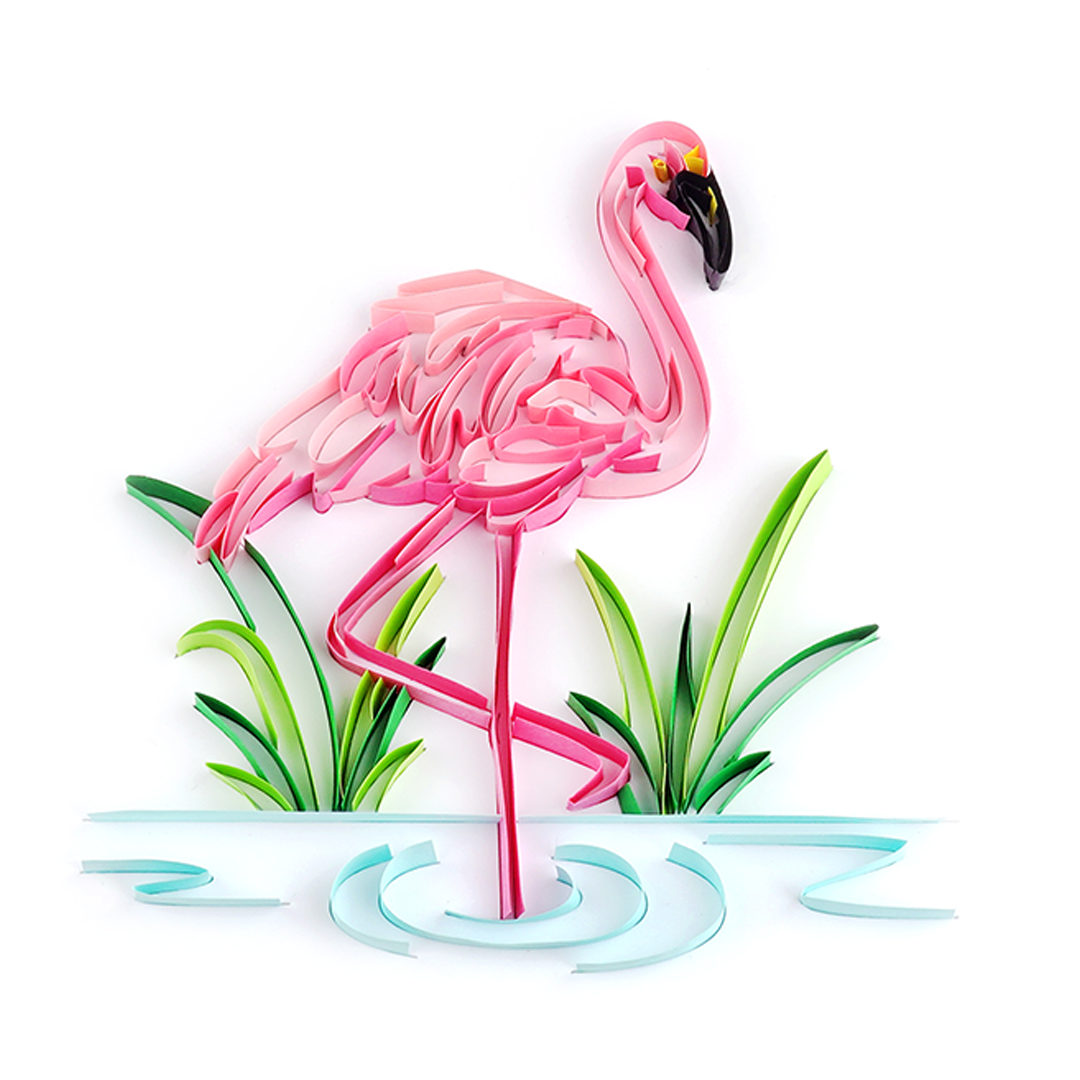 Kit de pintura de filigrana de papel - Flamingo ( 8*10 inch )