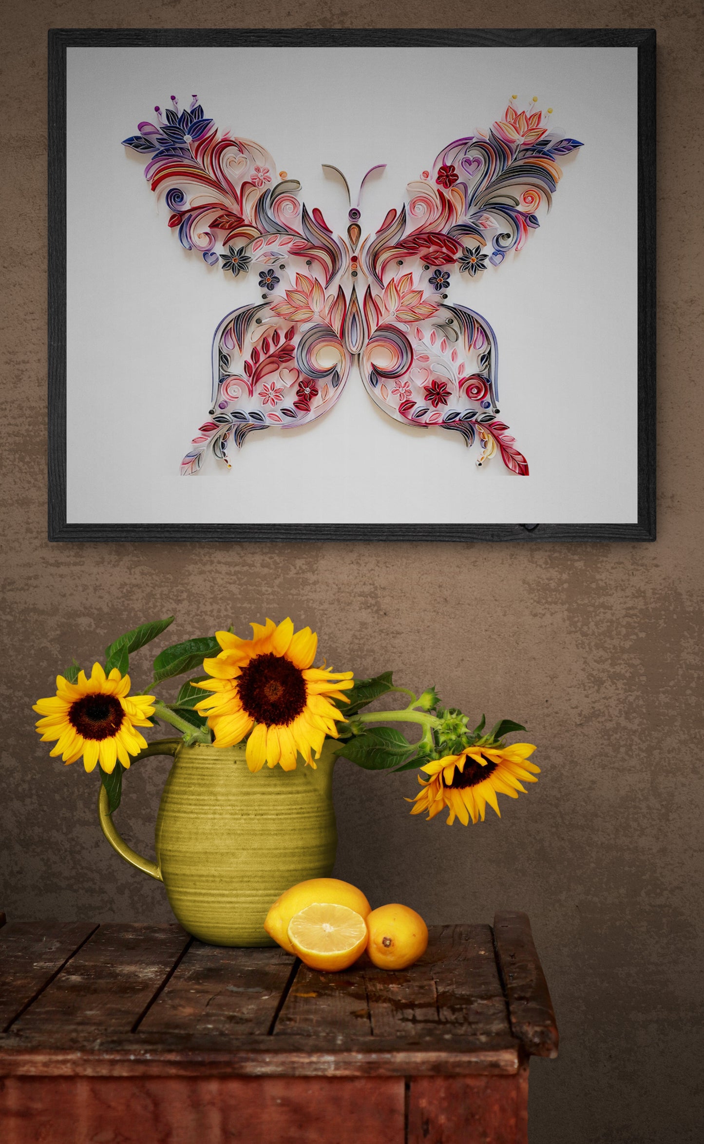 Kit de pintura de filigrana de papel - Mariposa floreciente ( 16*20 inch )