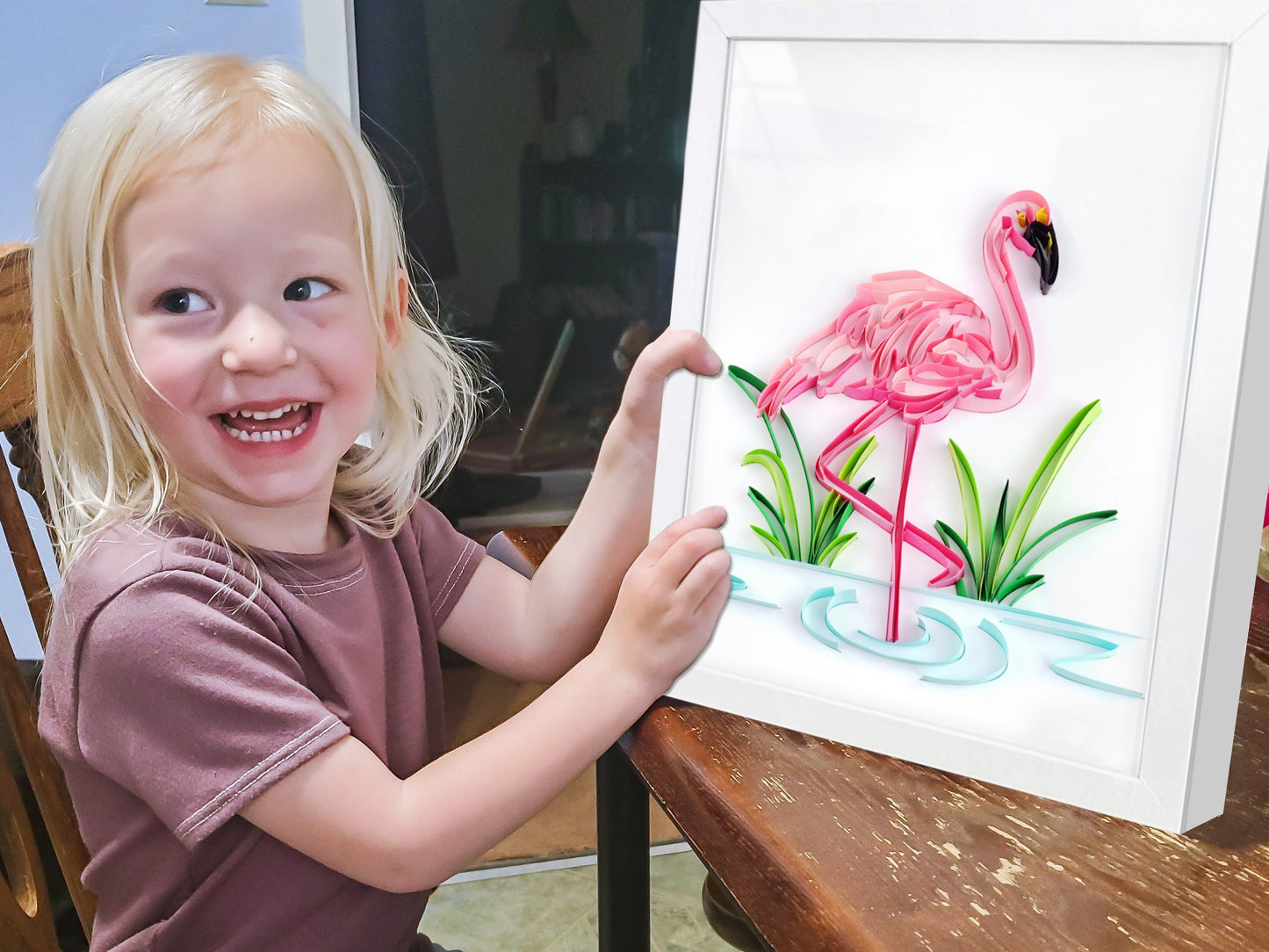 Kit de pintura de filigrana de papel - Flamingo ( 8*10 inch )