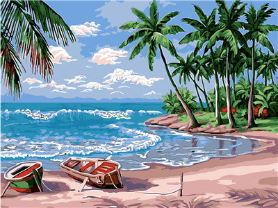 Pintar con numeros Playa en verano