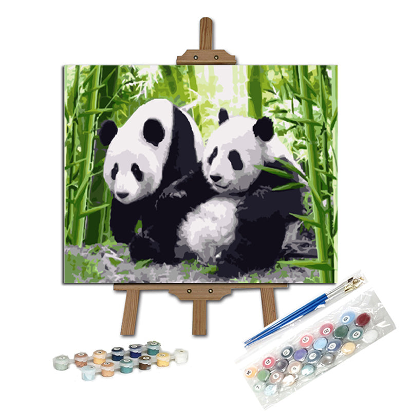 Pintar con numeros Pareja Panda