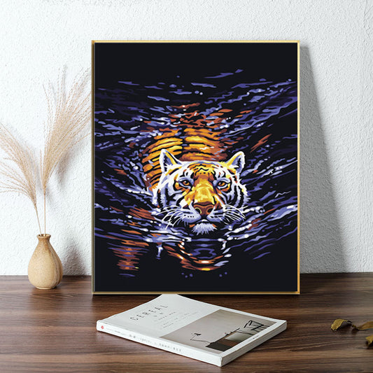 Pintar con numeros Tigre de agua