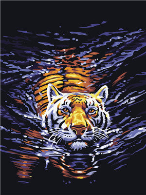 Pintar con numeros Tigre de agua