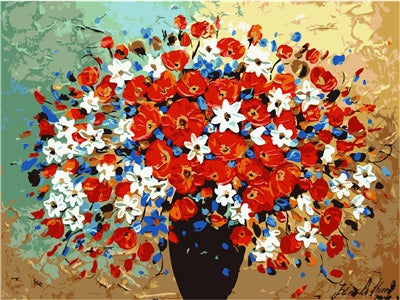 DIY PINTAR POR NÚMEROS Variegated Flower Bouquet