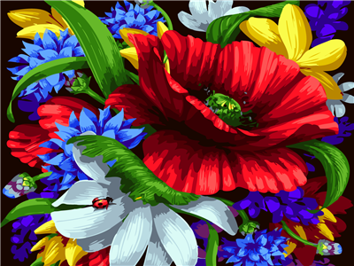 DIY PINTAR POR NÚMEROS Coloridas flores mágicas