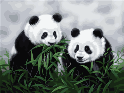 Bebé Panda Comiendo Bambú-helnee