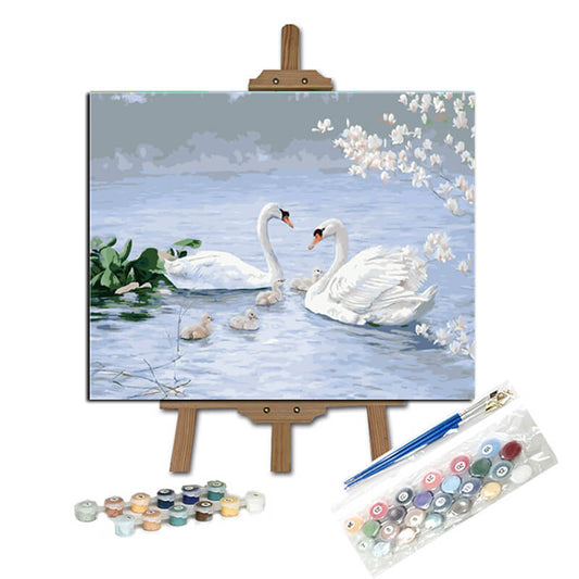 Pintar con numeros lago de los cisnes