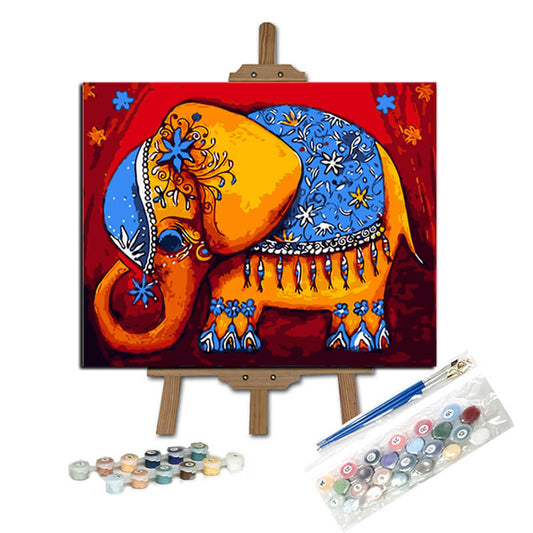 Pintar con numeros Elefante Vestido