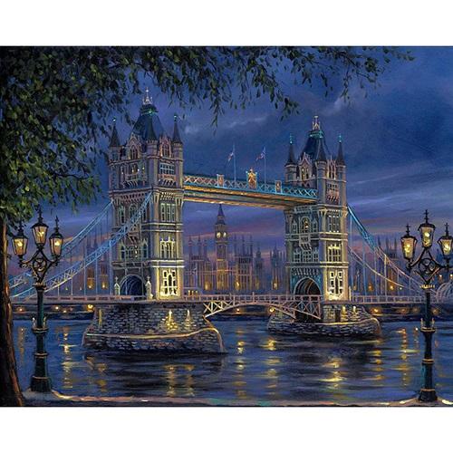 Pintar con numeros para adultos Tower Bridge in the night