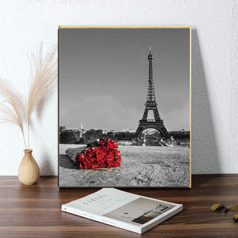 PINTAR CON NUMEROS Rosas desaparecidas al lado de la Torre Eiffel