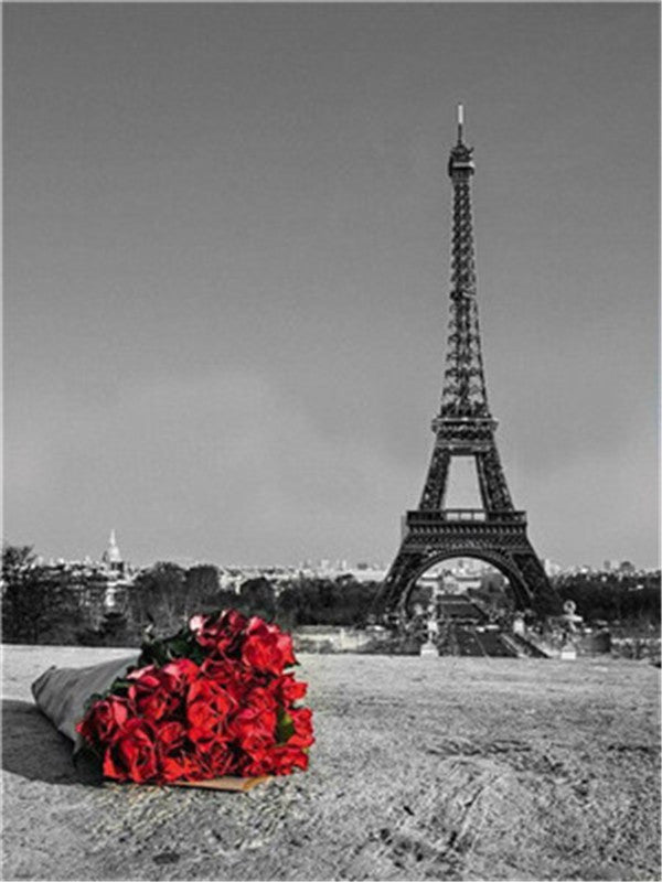 PINTAR CON NUMEROS Rosas desaparecidas al lado de la Torre Eiffel