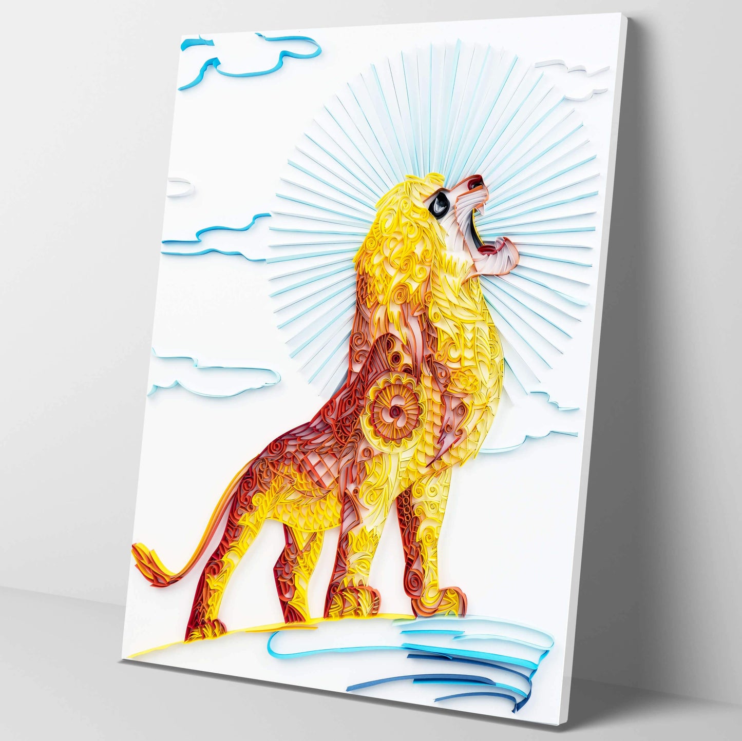 Kit de pintura de filigrana de papel - The Sun Lion( 16*20inch )