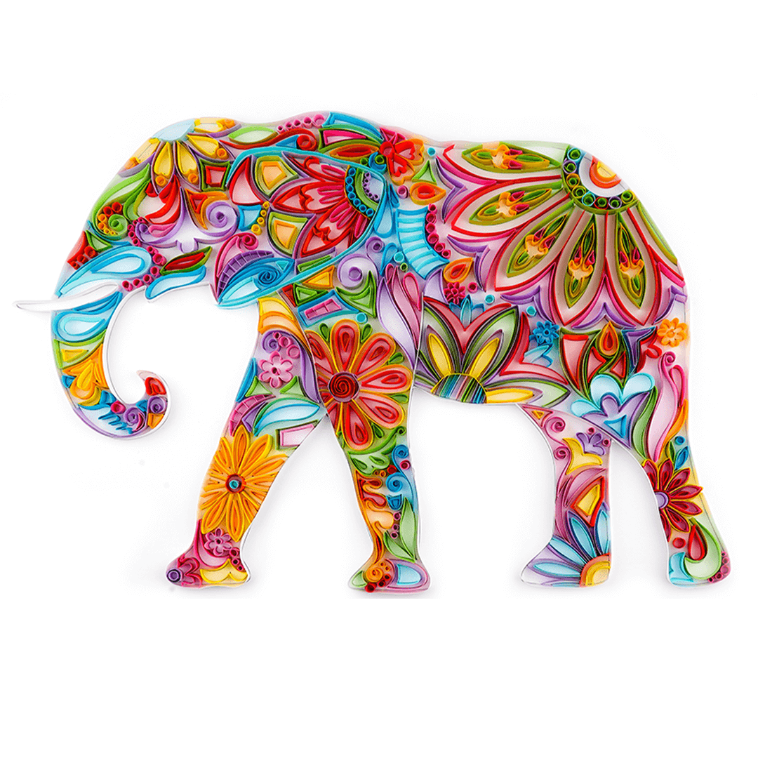 Kit de pintura de filigrana de papel - Elefante  ( 16*20inch )