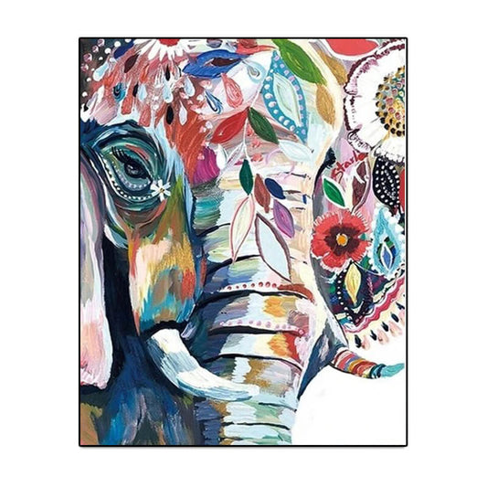 DIY PINTAR POR NÚMEROS Elefante colorido