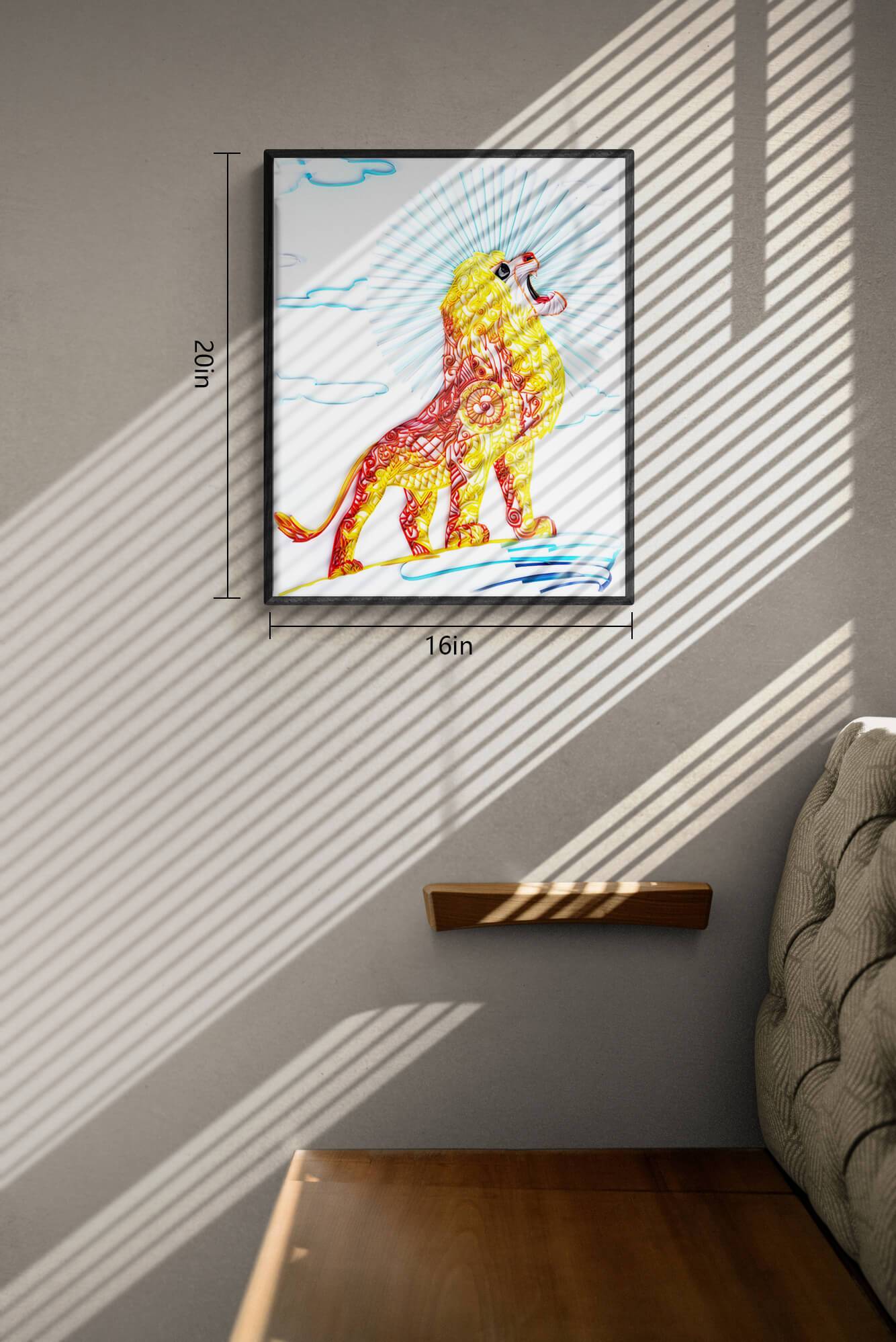 Kit de pintura de filigrana de papel - The Sun Lion( 16*20inch )