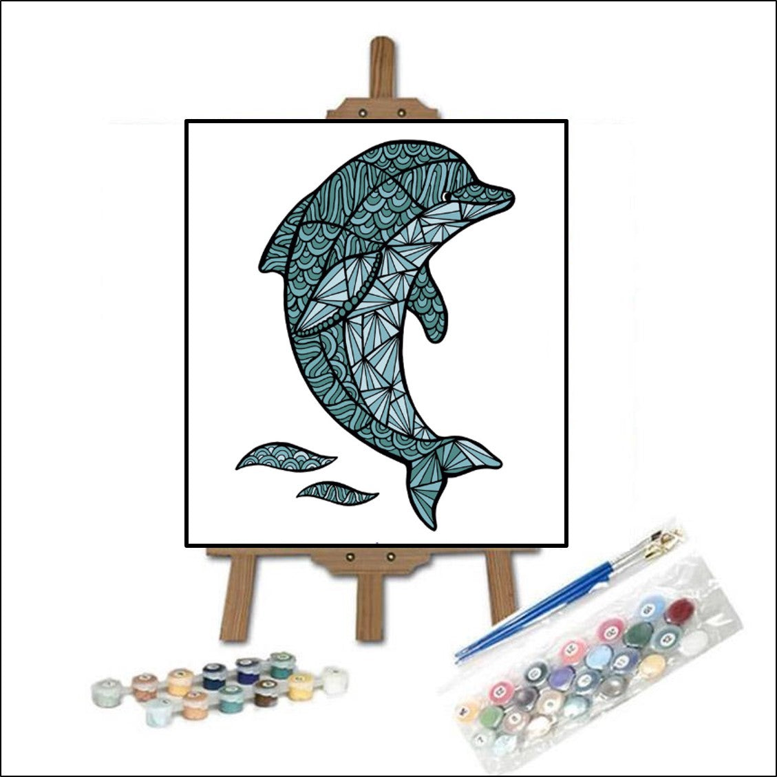Pintar con números mándala de delfín