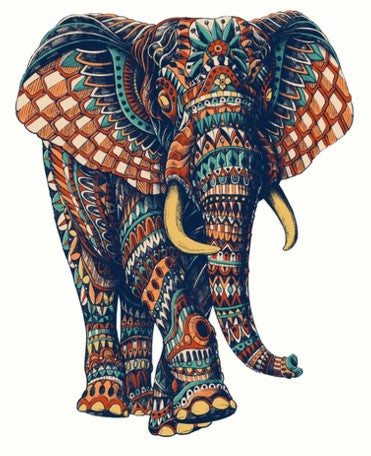 Pintar con números mándala de elefante