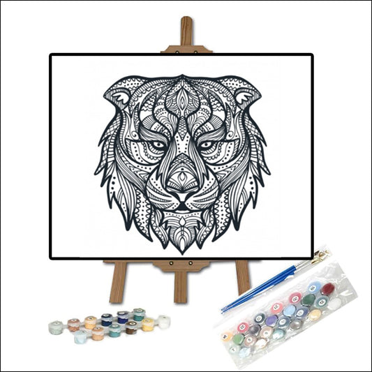 Pintar con números mándala de león