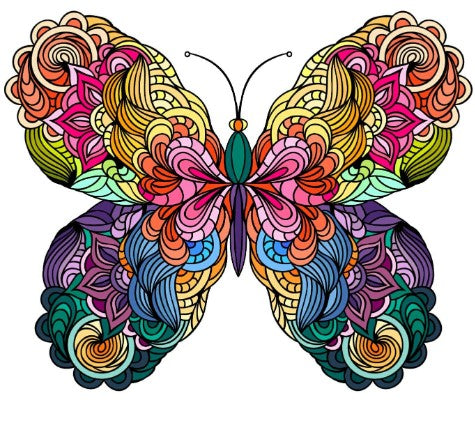 Pintar con números mándala de mariposa