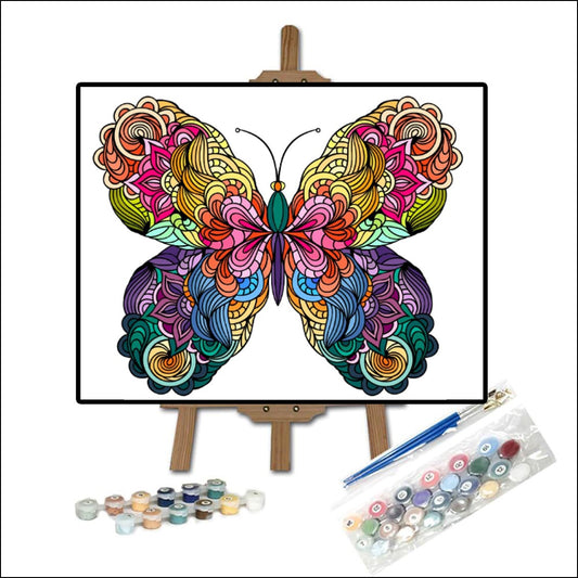 Pintar con números mándala de mariposa