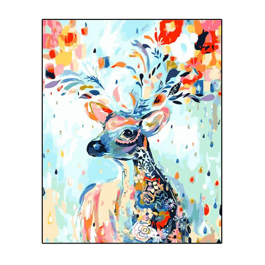 Pintar con numeros para adultos Retrato colorido de los ciervos